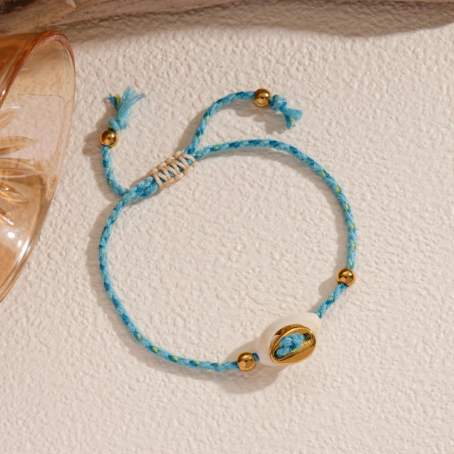 Summer ocean series diy colorful braid rope chain bracelet