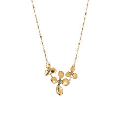 New Stainless Steel Petal Necklace 18K Gold Women's stainless steel necklace