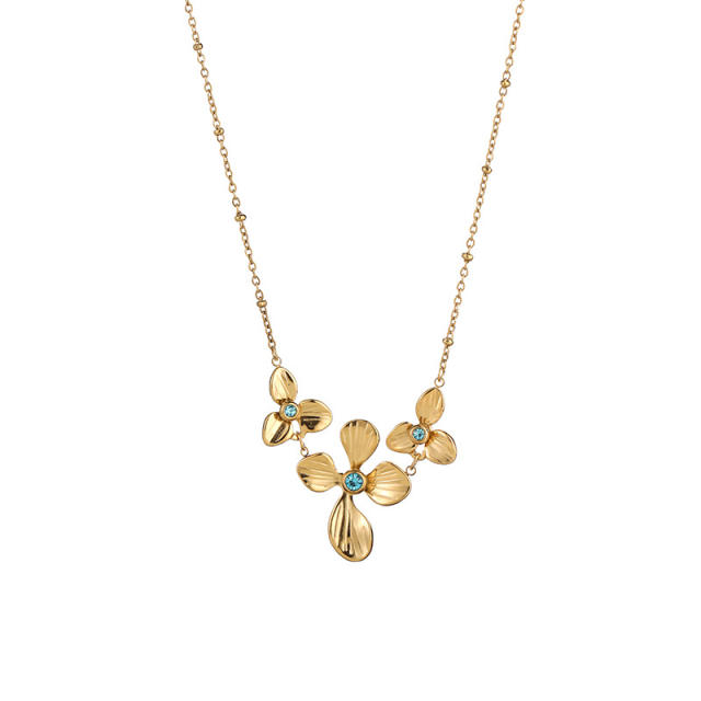 New Stainless Steel Petal Necklace 18K Gold Women's stainless steel necklace
