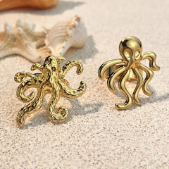 Summer ocean series octopus stainless steel rings