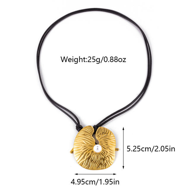 18k gold stainless steel simple wax rope necklace ocean series pendant stainless steel necklace