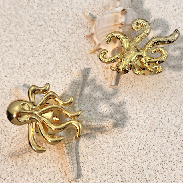 Summer ocean series octopus stainless steel rings