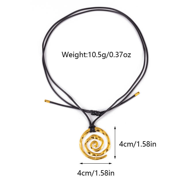 18k gold stainless steel simple wax rope necklace ocean series pendant stainless steel necklace