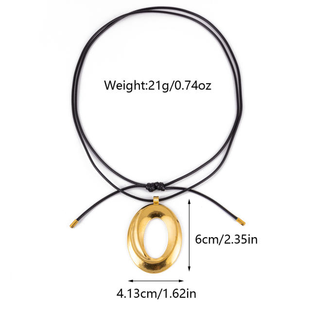 18k gold stainless steel simple wax rope necklace ocean series pendant stainless steel necklace