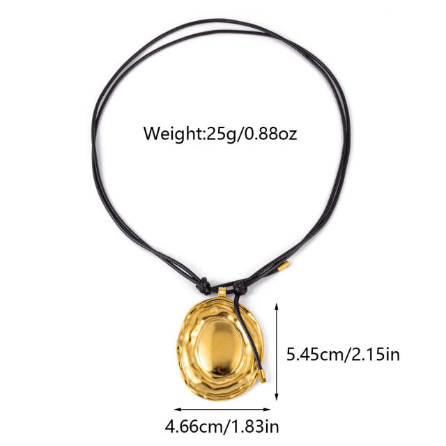 18k gold stainless steel simple wax rope necklace ocean series pendant stainless steel necklace