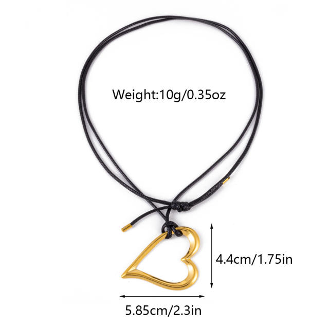 18k gold stainless steel simple wax rope necklace ocean series pendant stainless steel necklace