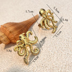 Summer ocean series octopus stainless steel rings