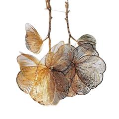 Golden Drop Sense Hollow Large Leaf Flower Earrings Exaggerated Atmospheric Earrings