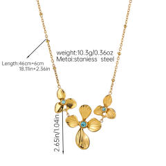 New Stainless Steel Petal Necklace 18K Gold Women's stainless steel necklace
