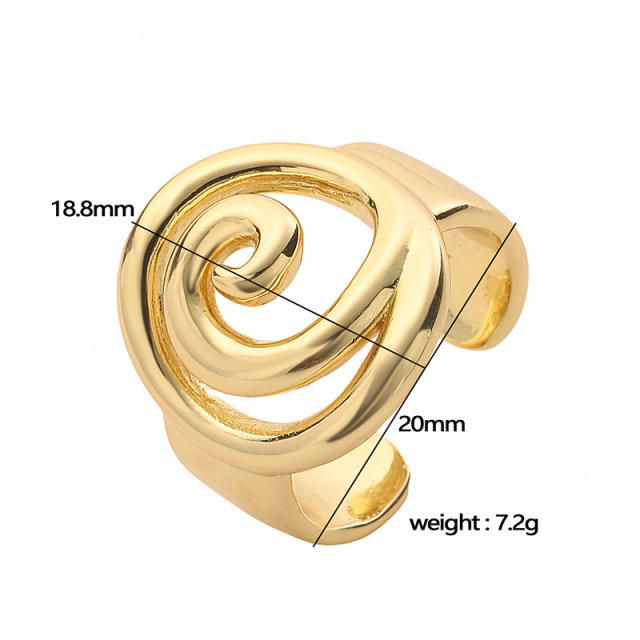 French Vintage Flower Five-petal Flower Ring Light Luxury Spiral Loop Sea Butterfly Open Finger Ring
