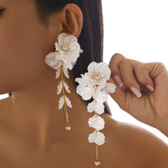 fashion magic CCB flower necklace sweet simple metal collar necklace earrings suit