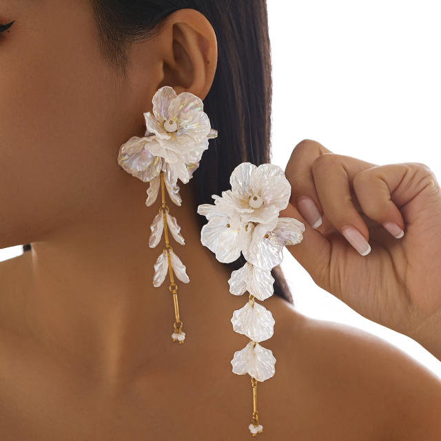 fashion magic CCB flower necklace sweet simple metal collar necklace earrings suit
