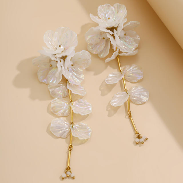 fashion magic CCB flower necklace sweet simple metal collar necklace earrings suit
