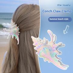 Summer holiday unique conch design hair claw clips