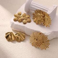 Big size flower daisy flower stainless steel earrings