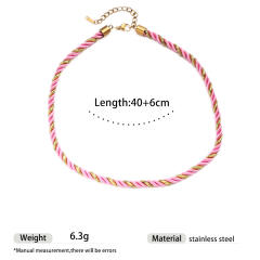 Marine Stainless Steel Pendant starfish conch shell pendant colorful thick Rope chain DIY beach style necklace
