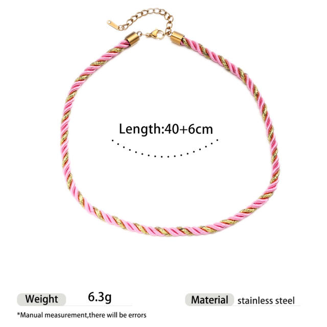 Marine Stainless Steel Pendant starfish conch shell pendant colorful thick Rope chain DIY beach style necklace