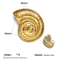 Marine Stainless Steel Pendant starfish conch shell pendant colorful thick Rope chain DIY beach style necklace