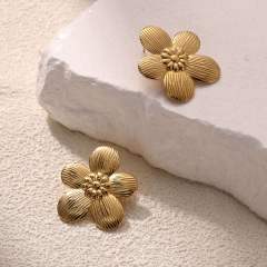 Big size flower daisy flower stainless steel earrings
