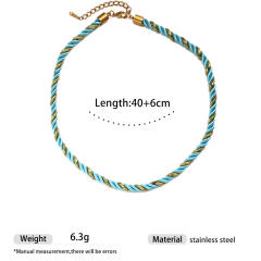 Marine Stainless Steel Pendant starfish conch shell pendant colorful thick Rope chain DIY beach style necklace