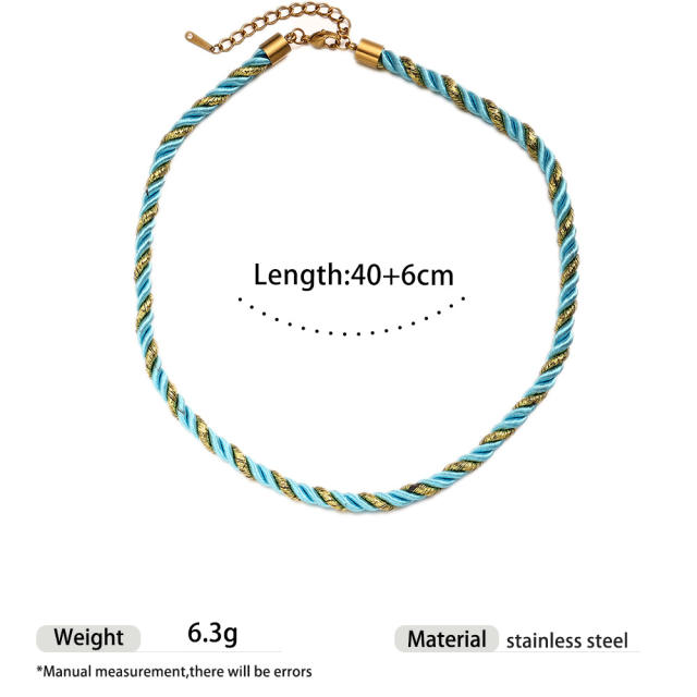 Marine Stainless Steel Pendant starfish conch shell pendant colorful thick Rope chain DIY beach style necklace