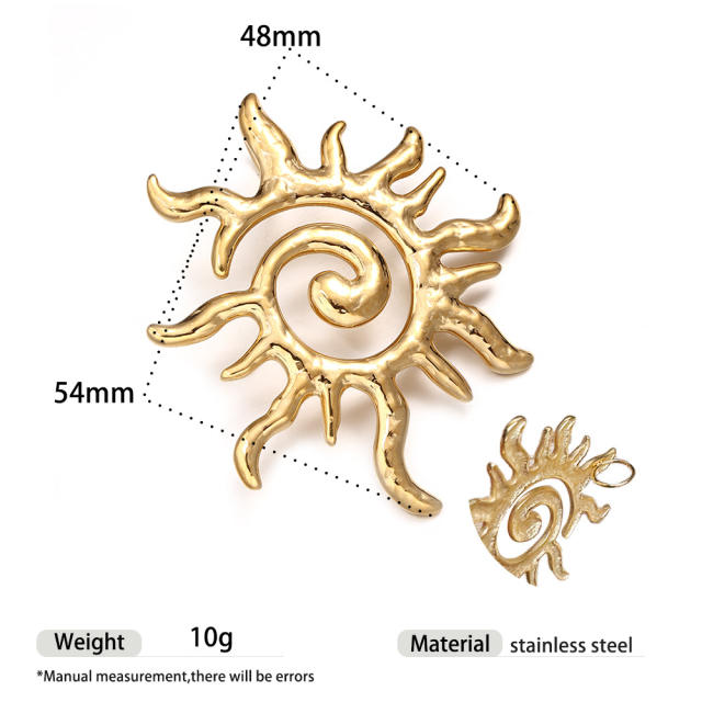 Marine Stainless Steel Pendant starfish conch shell pendant colorful thick Rope chain DIY beach style necklace