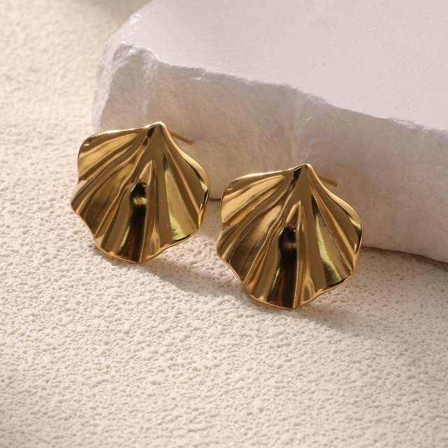 Big size flower daisy flower stainless steel earrings