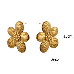 Big size flower daisy flower stainless steel earrings