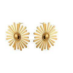 Big size flower daisy flower stainless steel earrings