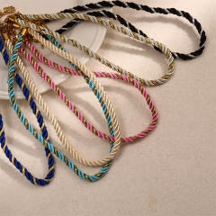 Marine Stainless Steel Pendant starfish conch shell pendant colorful thick Rope chain DIY beach style necklace