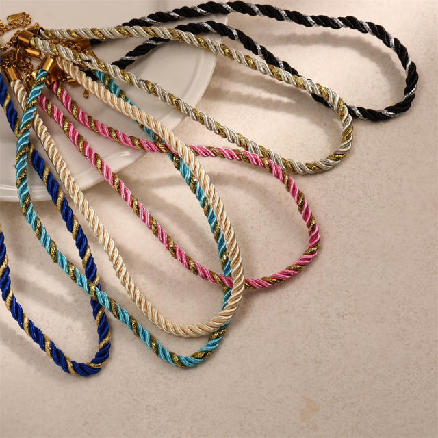 Marine Stainless Steel Pendant starfish conch shell pendant colorful thick Rope chain DIY beach style necklace