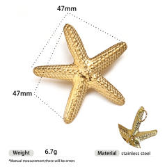Marine Stainless Steel Pendant starfish conch shell pendant colorful thick Rope chain DIY beach style necklace
