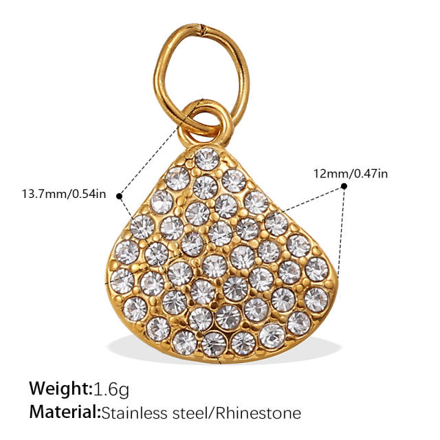 Beach Style Exquisite Inlaid Rhinestone Starfish Coconut Tree Pendant DIY Necklace Pendant Stainless Steel Bracelet Accessories