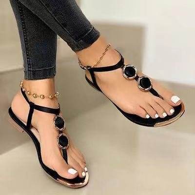 Beaded women's shoes foreign trade summer casual flat sandals