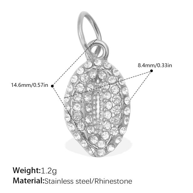 Beach Style Exquisite Inlaid Rhinestone Starfish Coconut Tree Pendant DIY Necklace Pendant Stainless Steel Bracelet Accessories