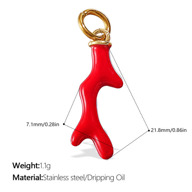 Cute and Fresh 3D Fruit Vegetable DIY Necklace charms Corn Chili Mushroom red enamel charms