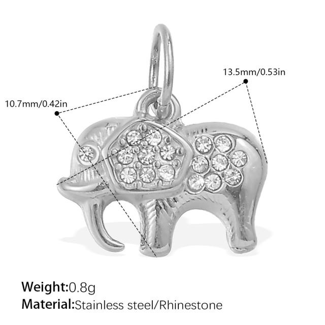 Beach Style Exquisite Inlaid Rhinestone Starfish Coconut Tree Pendant DIY Necklace Pendant Stainless Steel Bracelet Accessories