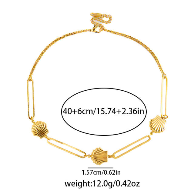 Marine Elements Starfish Conch Love Necklace stainless steel chain necklace for Men Women