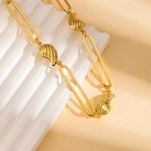 Marine Elements Starfish Conch Love Necklace stainless steel chain necklace for Men Women