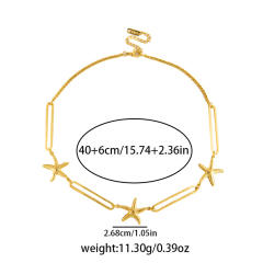 Marine Elements Starfish Conch Love Necklace stainless steel chain necklace for Men Women