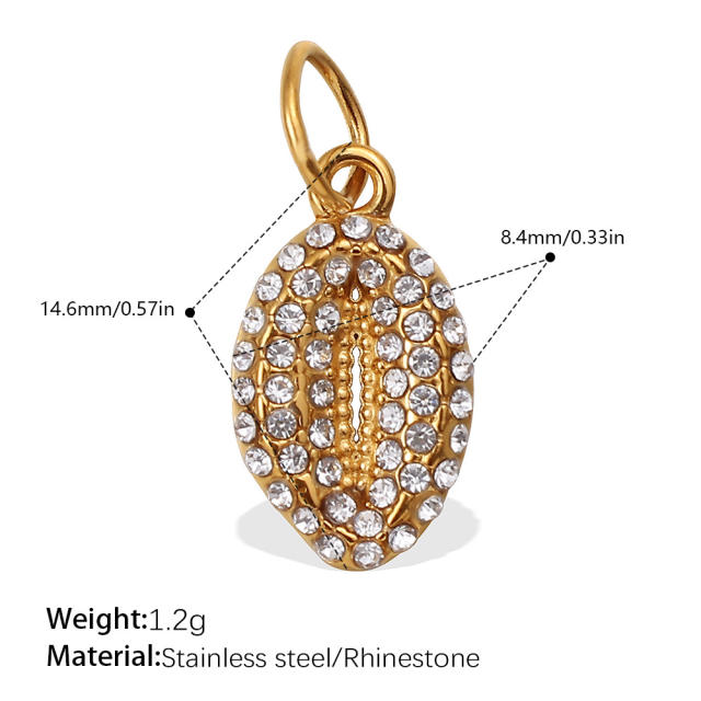 Beach Style Exquisite Inlaid Rhinestone Starfish Coconut Tree Pendant DIY Necklace Pendant Stainless Steel Bracelet Accessories