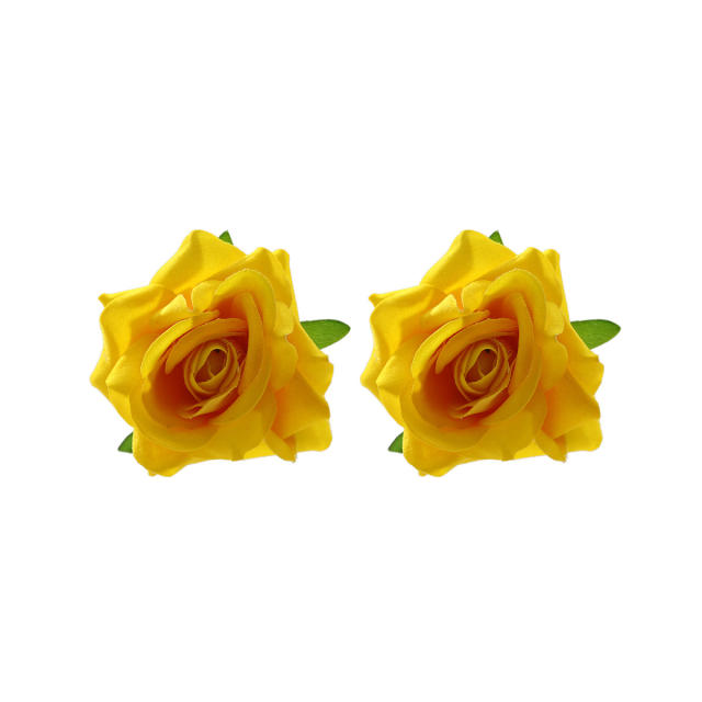 Ocean Romantic Beach Vacation Style Three-Dimensional Velvet Rose Earrings for Women
