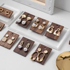 Walnut earrings display rack jewelry hanging earrings rack earrings jewelry card display jewelry photo props