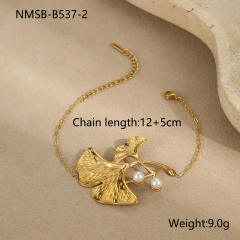 Chunky Ginkgo Leaf design stainless steel rings