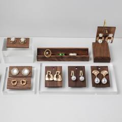 Walnut earrings display rack jewelry hanging earrings rack earrings jewelry card display jewelry photo props