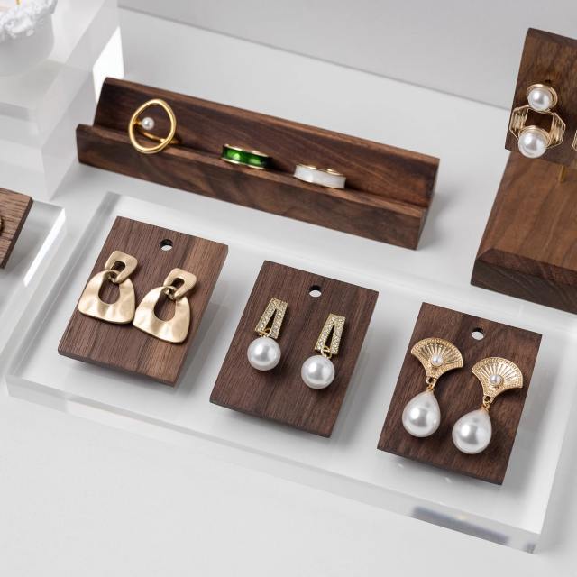 Walnut earrings display rack jewelry hanging earrings rack earrings jewelry card display jewelry photo props
