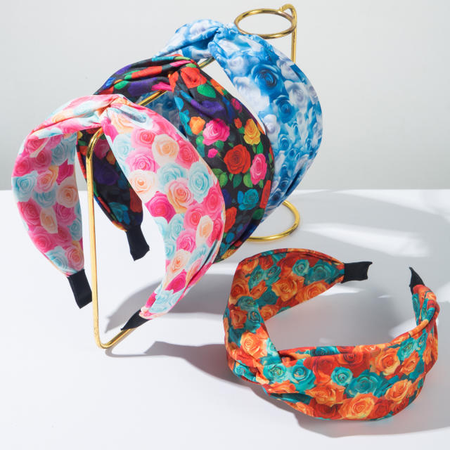 New Bohemian Printed Fabric Hair Hoop Women's turban headband