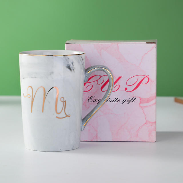 Ceramic Mug Marble Pattern Cup Couple Cup Accompanying Gift Coffee Cup