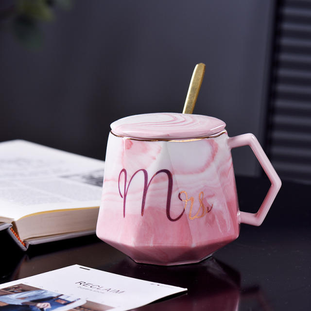 Ceramic Mug Marble Pattern Cup Couple Cup Accompanying Gift Coffee Cup