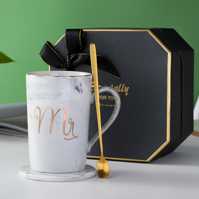 Ceramic Mug Marble Pattern Cup Couple Cup Accompanying Gift Coffee Cup